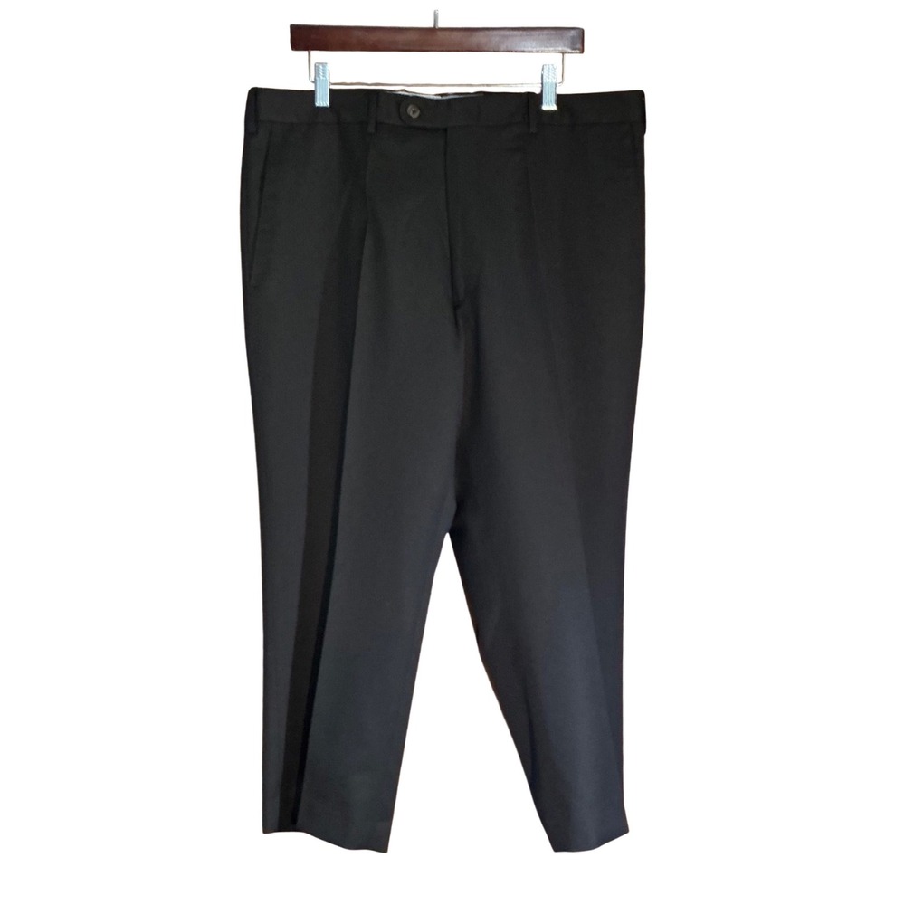 JB Britches Mens Brown Wool Dress Pants Flat Front Made in Italy Sz 38Rx25